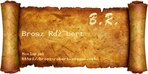 Brosz Róbert névjegykártya
